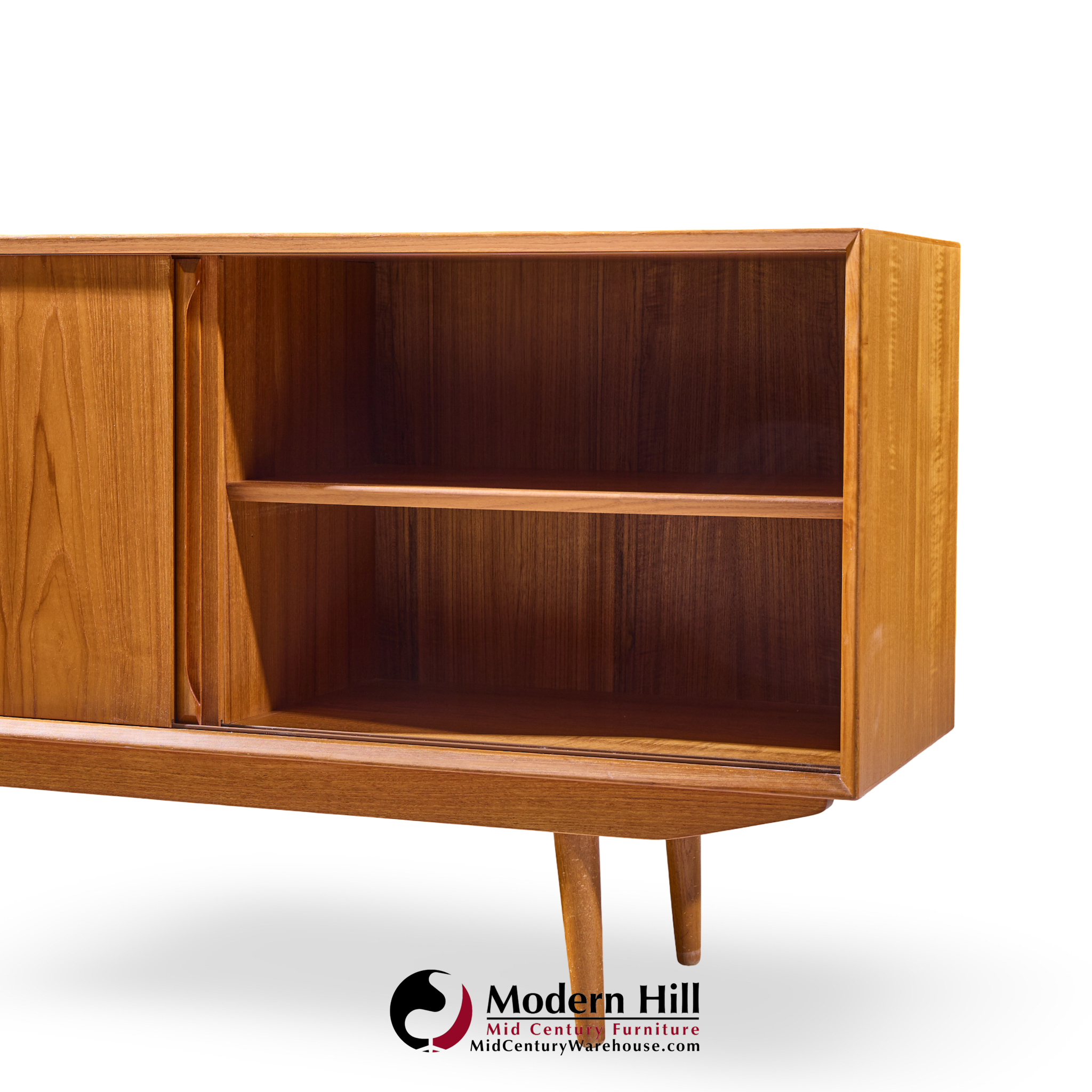 Hp Hansen Style Mid Century Danish Teak Credenza and Hutch