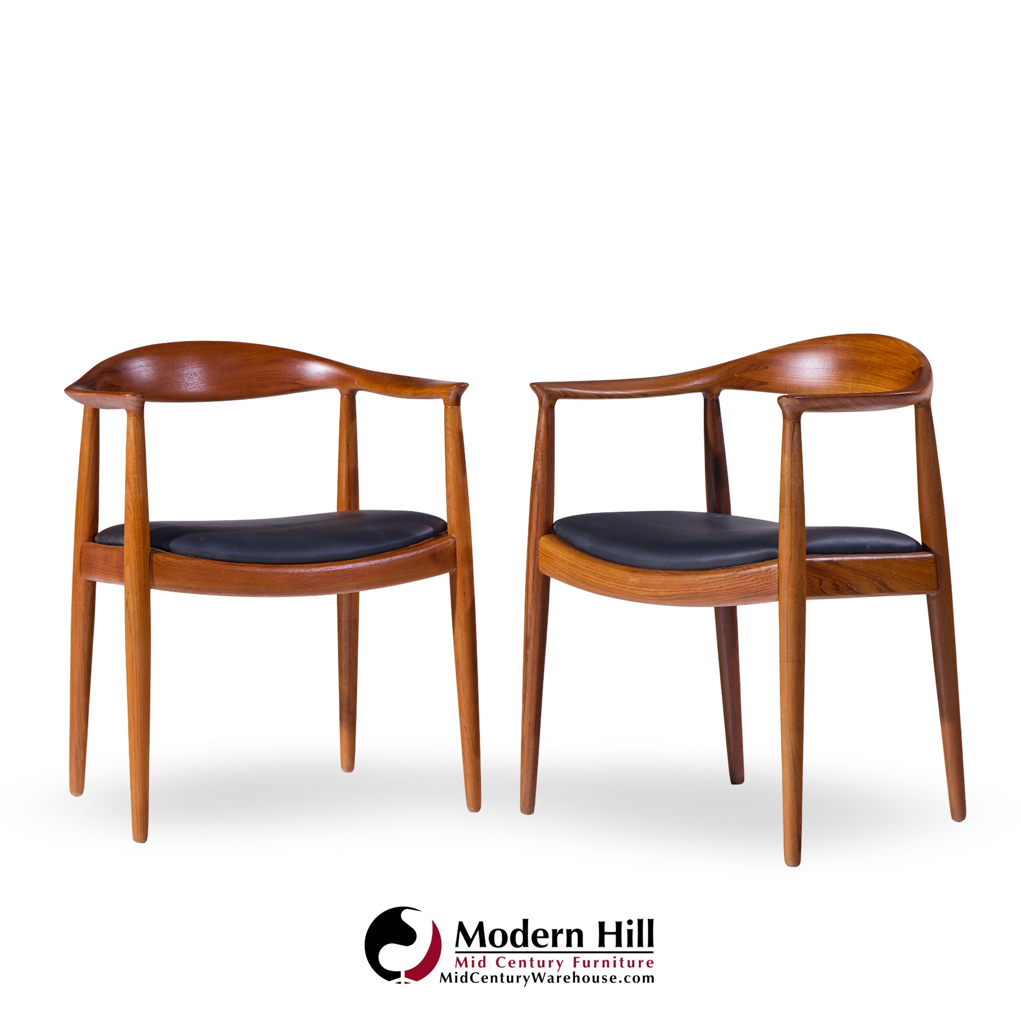 Hans Wegner for Johannes Hansen Mid Century Danish Teak the Chair - Pair
