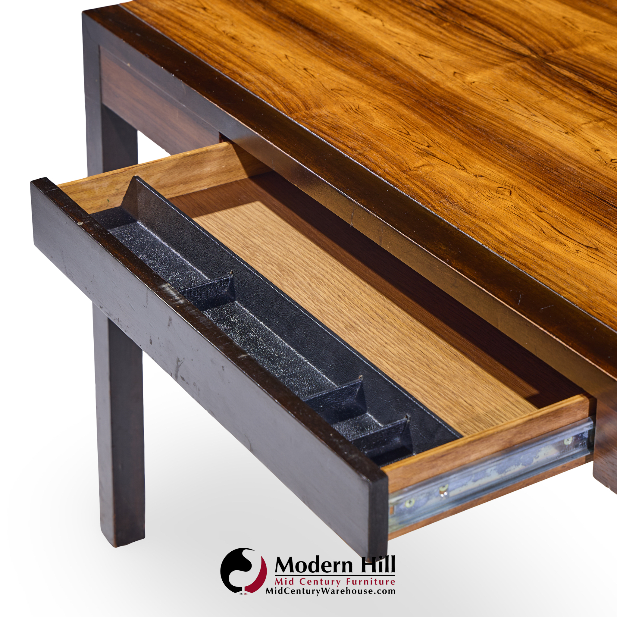 Harvey Probber Mid Century Rosewood and Ebonized Mahogany Writing Desk