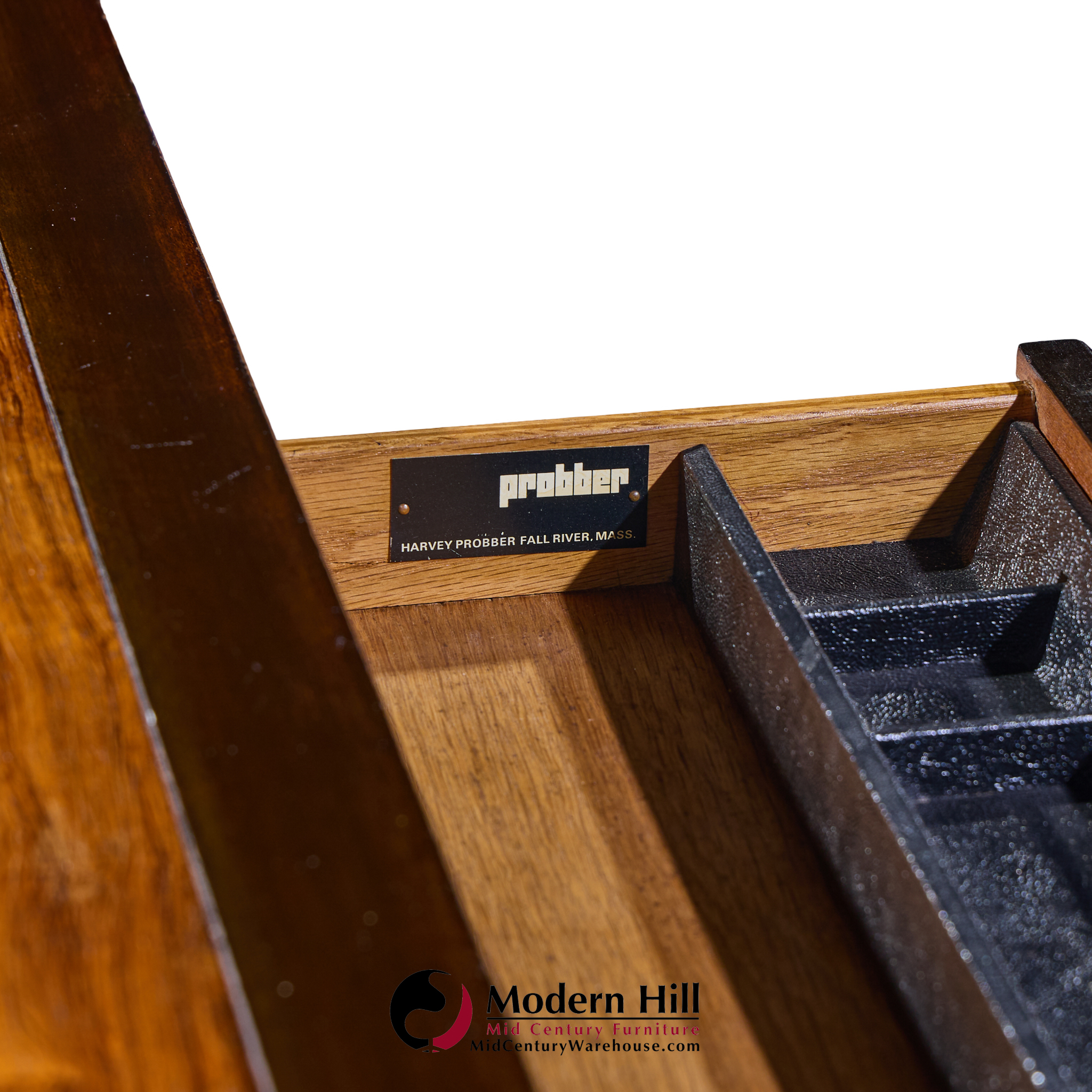 Harvey Probber Mid Century Rosewood and Ebonized Mahogany Writing Desk