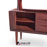 Hos Wulff Mid Century Danish Teak Tambour Door Credenza and Hutch