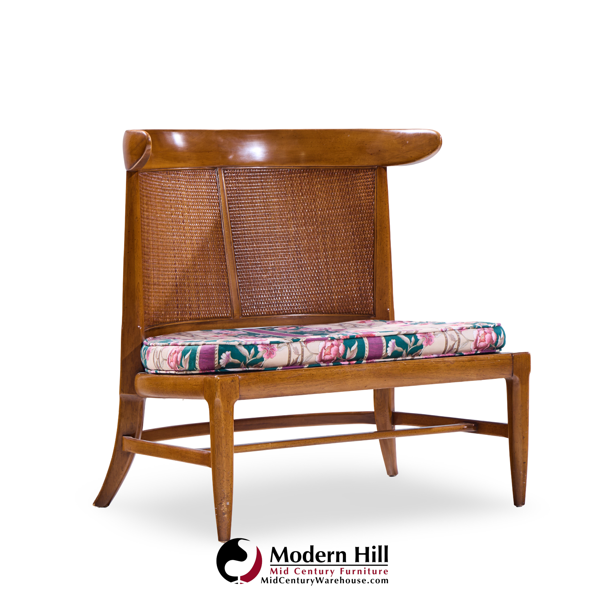 John Lubberts and Lambert Mulder for Tomlinson Mid Century Walnut and Cane Slipper Chairs - Pair | Mid Century Modern Furniture - Mid Century Furniture Chicago John Lubberts and Lambert Mulder for Tomlinson Mid Century Walnut and Cane Slipper Chairs - Pair