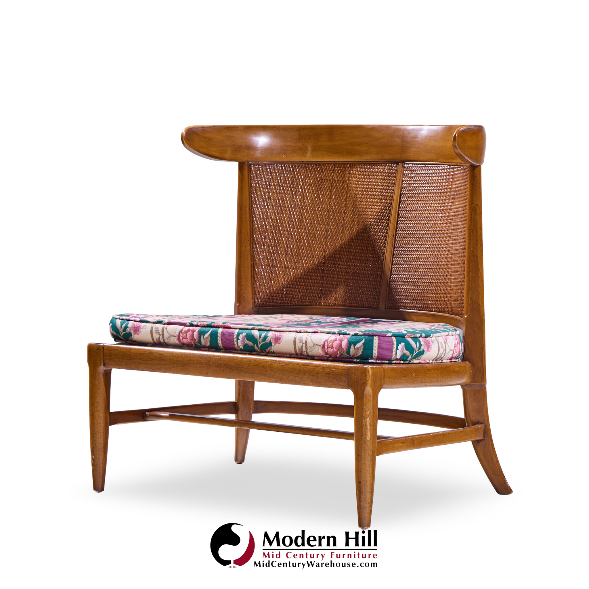 John Lubberts and Lambert Mulder for Tomlinson Mid Century Walnut and Cane Slipper Chairs - Pair | Mid Century Modern Furniture - Mid Century Furniture Chicago John Lubberts and Lambert Mulder for Tomlinson Mid Century Walnut and Cane Slipper Chairs - Pair