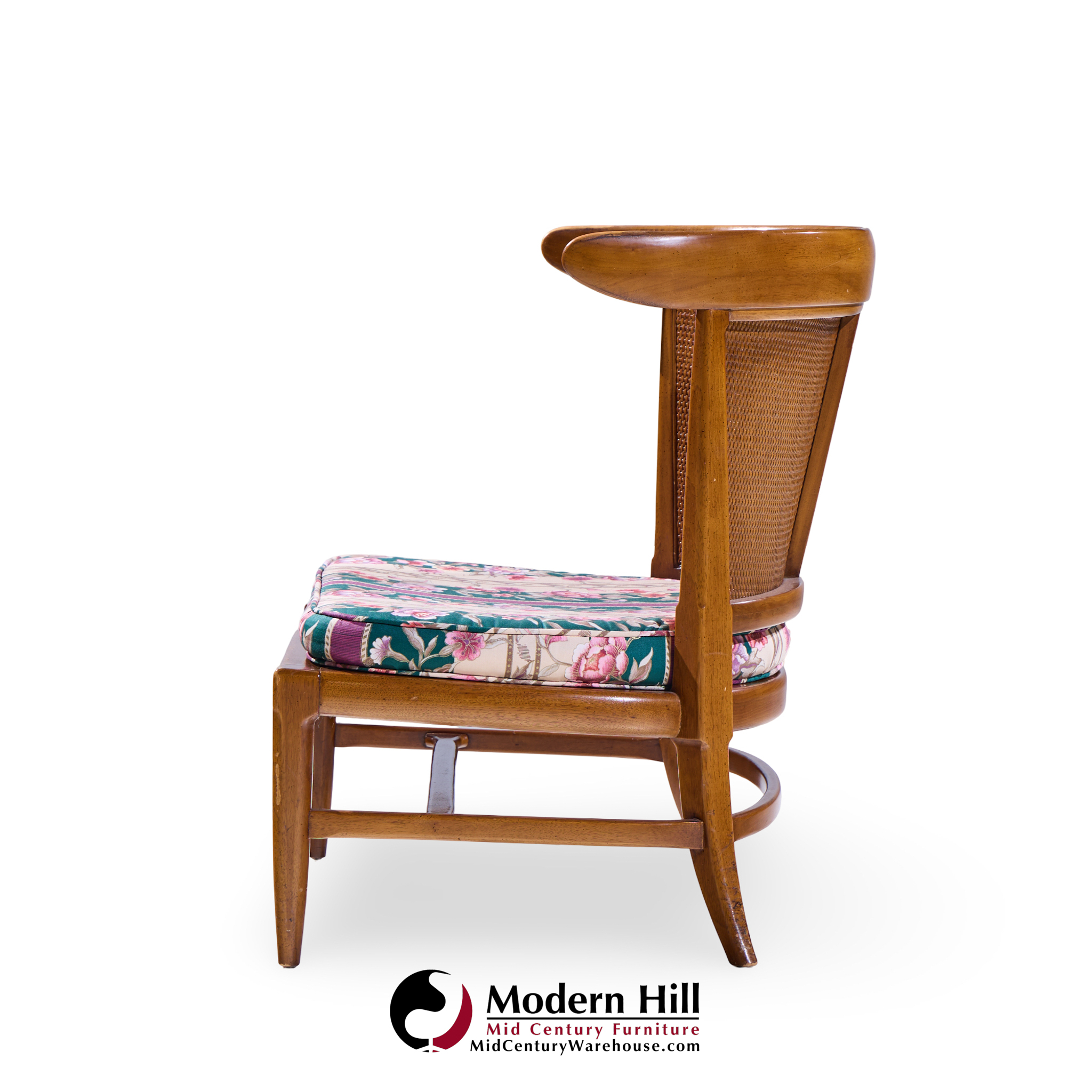 John Lubberts and Lambert Mulder for Tomlinson Mid Century Walnut and Cane Slipper Chairs - Pair | Mid Century Modern Furniture - Mid Century Furniture Chicago John Lubberts and Lambert Mulder for Tomlinson Mid Century Walnut and Cane Slipper Chairs - Pair