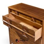 Kent Coffey Perspecta Mid Century Walnut and Rosewood 5 Drawer Highboy Dresser