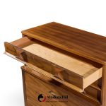 Kent Coffey Perspecta Mid Century Walnut and Rosewood 5 Drawer Highboy Dresser