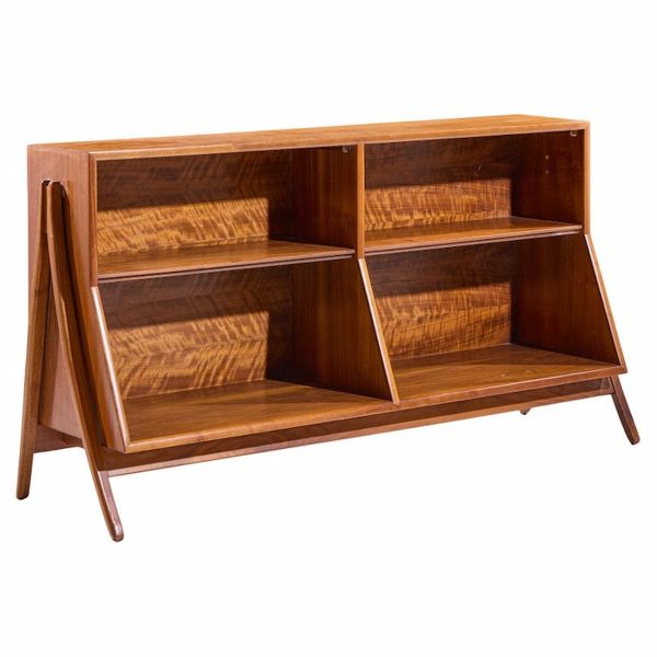 Kipp Stewart for Drexel Declaration Mid Century Walnut Bookcase Shelf