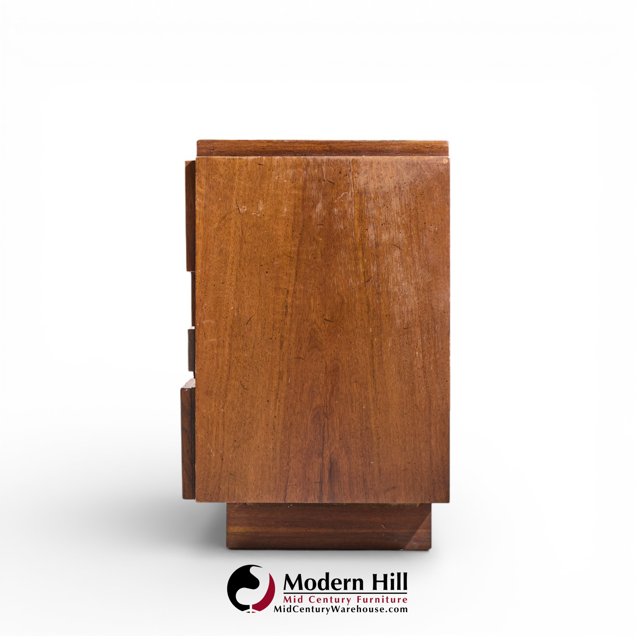 Lane Staccato Brutalist Mid Century Walnut Lowboy Dresser