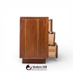 Lane Staccato Brutalist Mid Century Walnut Lowboy Dresser