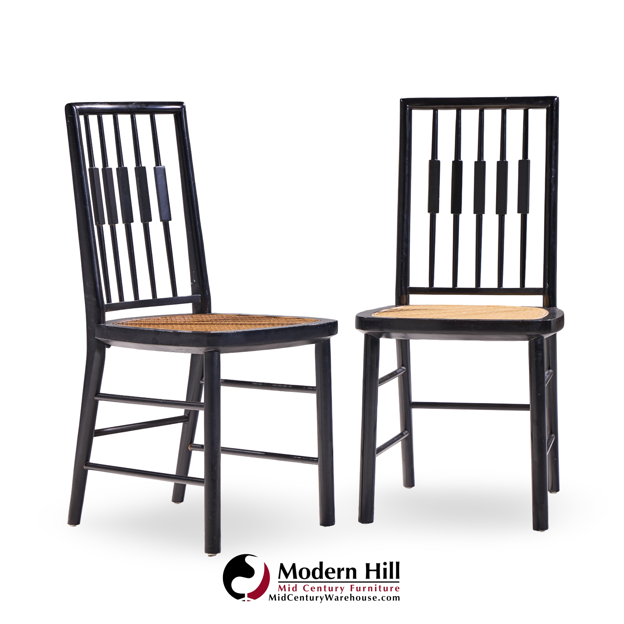 Michael Taylor for Baker Mid Century Dining Chairs - Pair