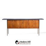Milo Baughman for Directional Mid Century Walnut, Slate and Brass Console Credenza
