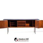 Milo Baughman for Directional Mid Century Walnut, Slate and Brass Console Credenza