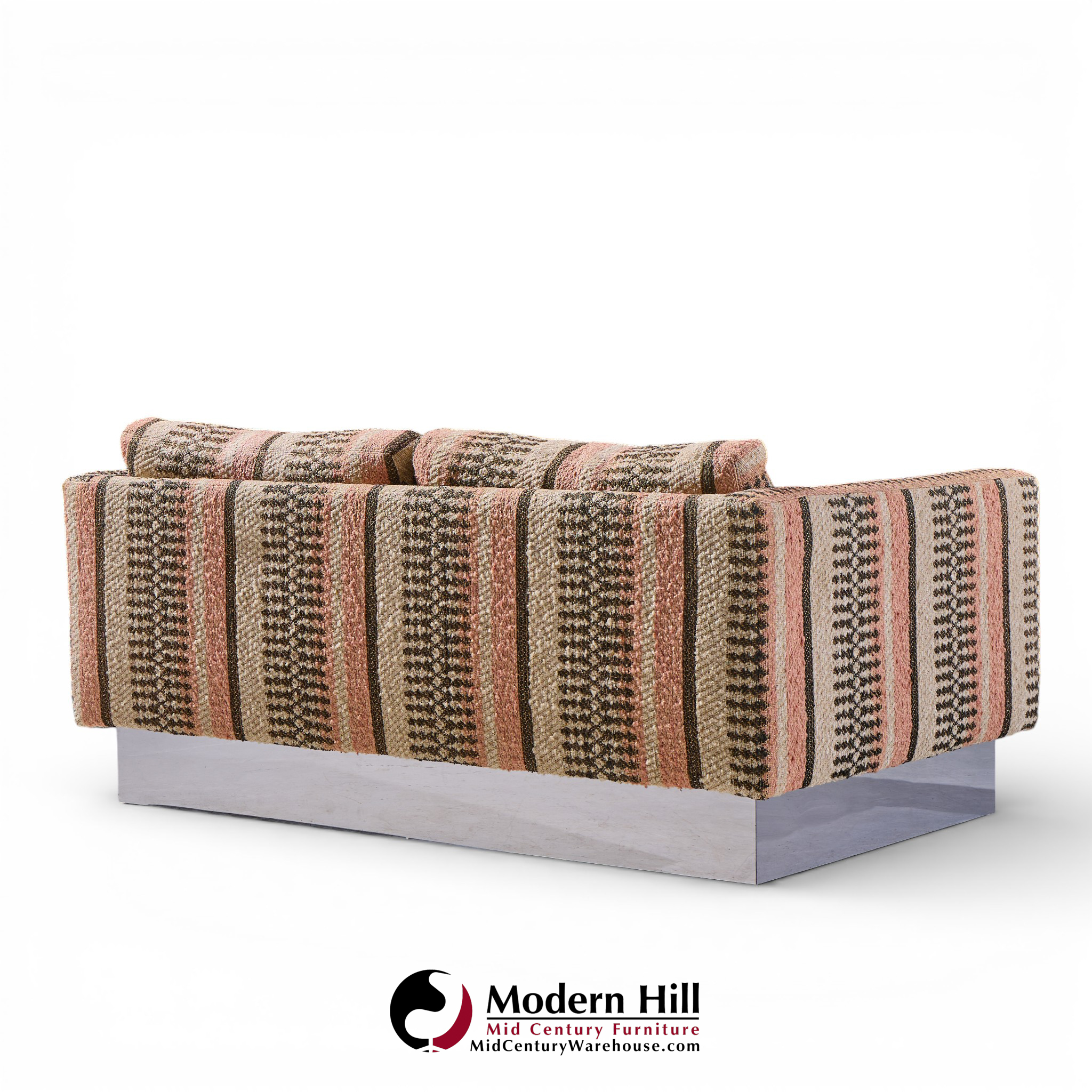 Milo Baughman for Thayer Coggin Chrome Settee Loveseat Sofa