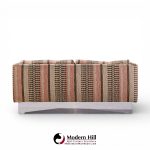 Milo Baughman for Thayer Coggin Chrome Settee Loveseat Sofas - Pair