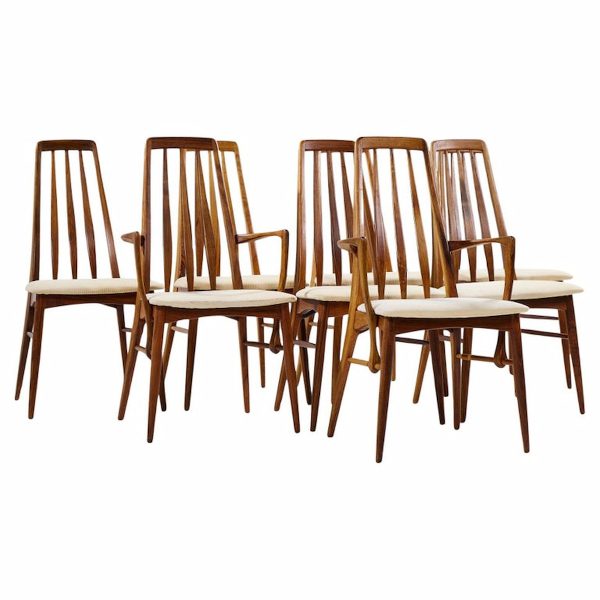 Niels Koefoed Eva Mid Century Danish Rosewood Dining Chairs - Set of 8