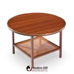 Paul Mccobb for Calvin Mid Century Walnut and Cane Coffee Table