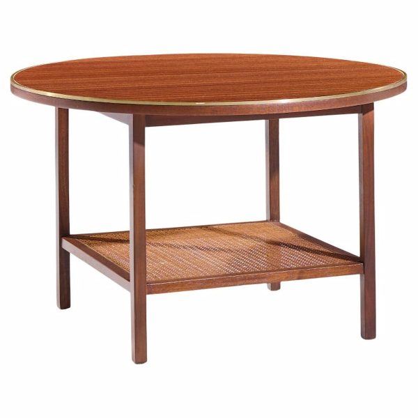 Paul Mccobb for Calvin Mid Century Walnut and Cane Coffee Table