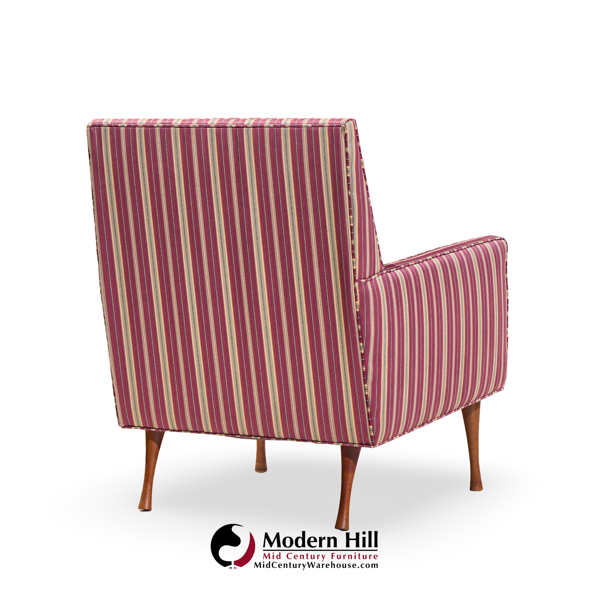 Paul Mccobb for Widdicomb Symmetric Group Mid Century Walnut Lounge Chairs - Pair