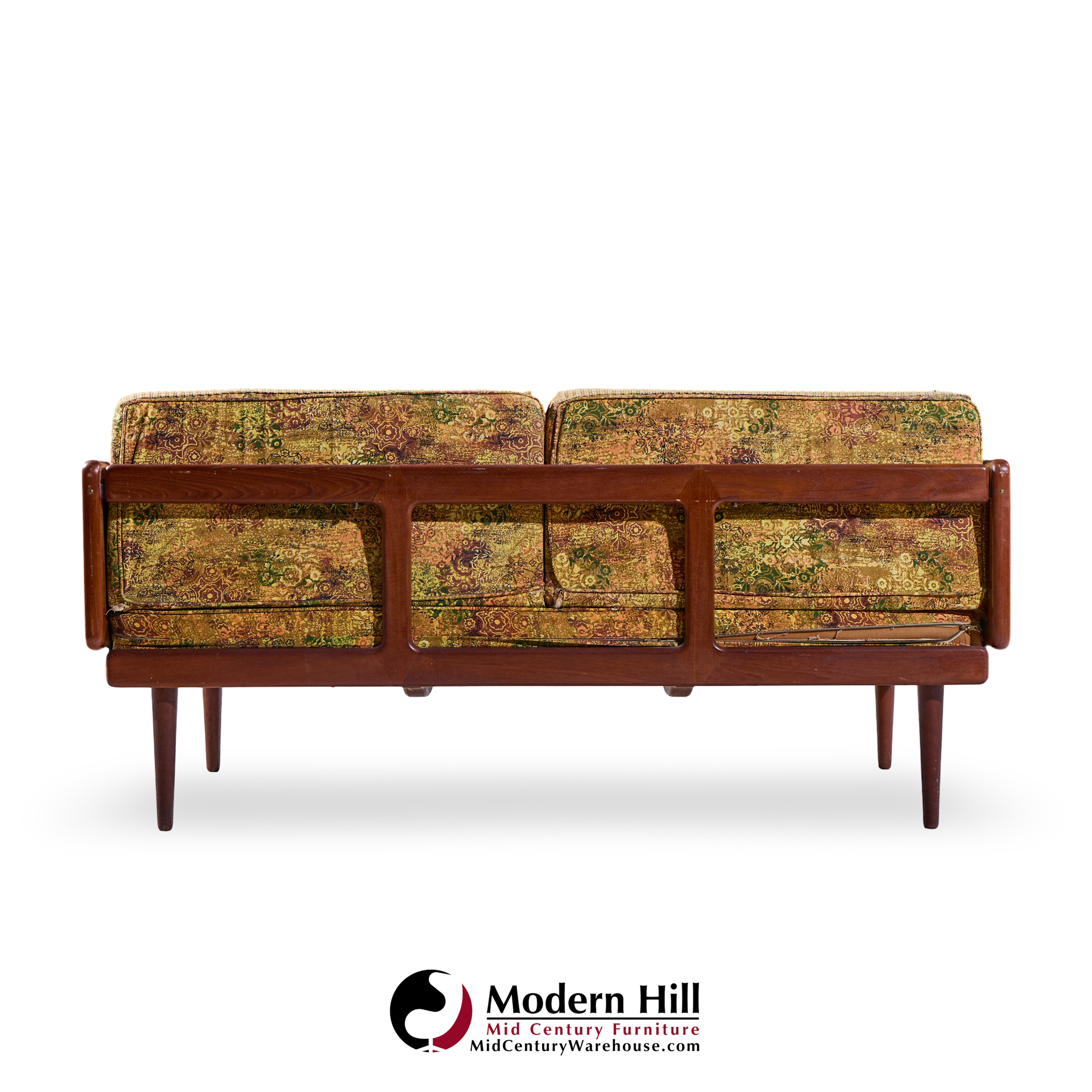 Peter Hvidt and Orla Mølgaard Nielsen Mid Century Teak and Cane Daybed