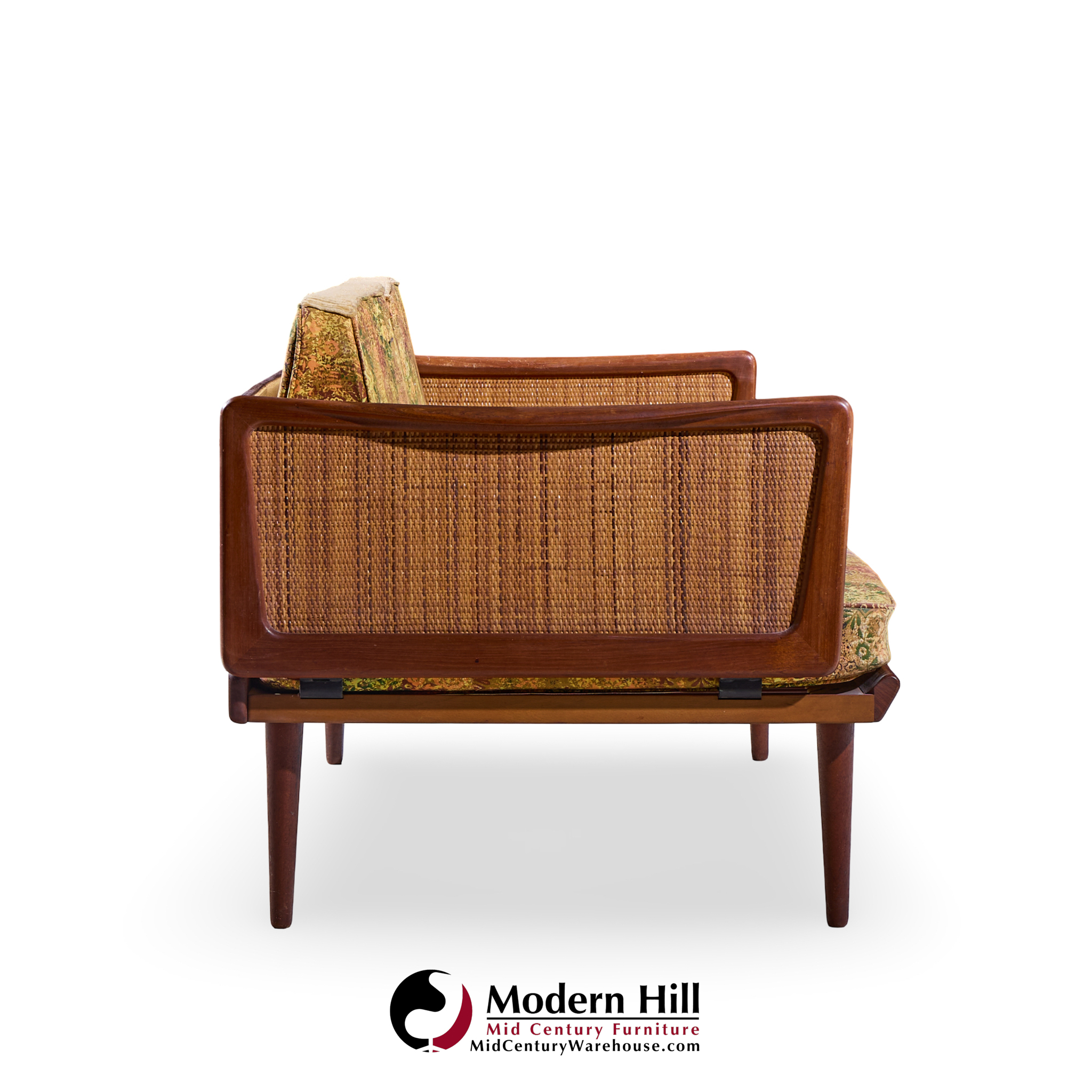 Peter Hvidt and Orla Mølgaard Nielsen Mid Century Teak and Cane Daybed