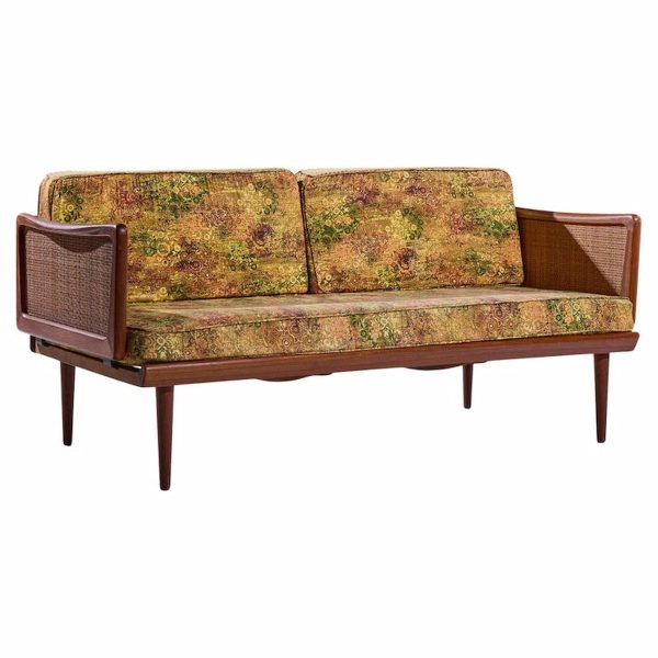 Peter Hvidt and Orla Mølgaard Nielsen Mid Century Teak and Cane Daybed