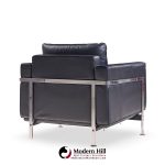 Robert Haussmann for De Sede Mid Century Black Leather Chairs - Pair