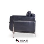 Robert Haussmann for De Sede Mid Century Black Leather Chairs - Pair