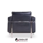 Robert Haussmann for De Sede Mid Century Black Leather Chairs - Pair