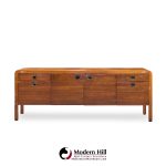 Roger Sprunger for Dunbar Style Mid Century Walnut Waterfall Credenza