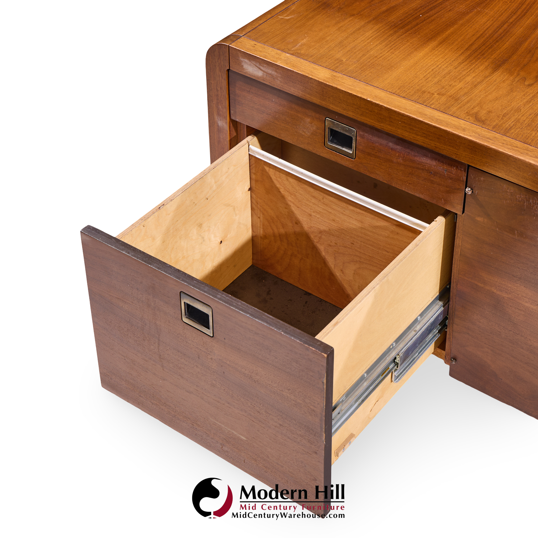 Roger Sprunger for Dunbar Style Mid Century Walnut Waterfall Credenza