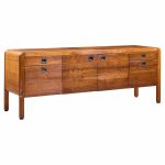 Roger Sprunger for Dunbar Style Mid Century Walnut Waterfall Credenza