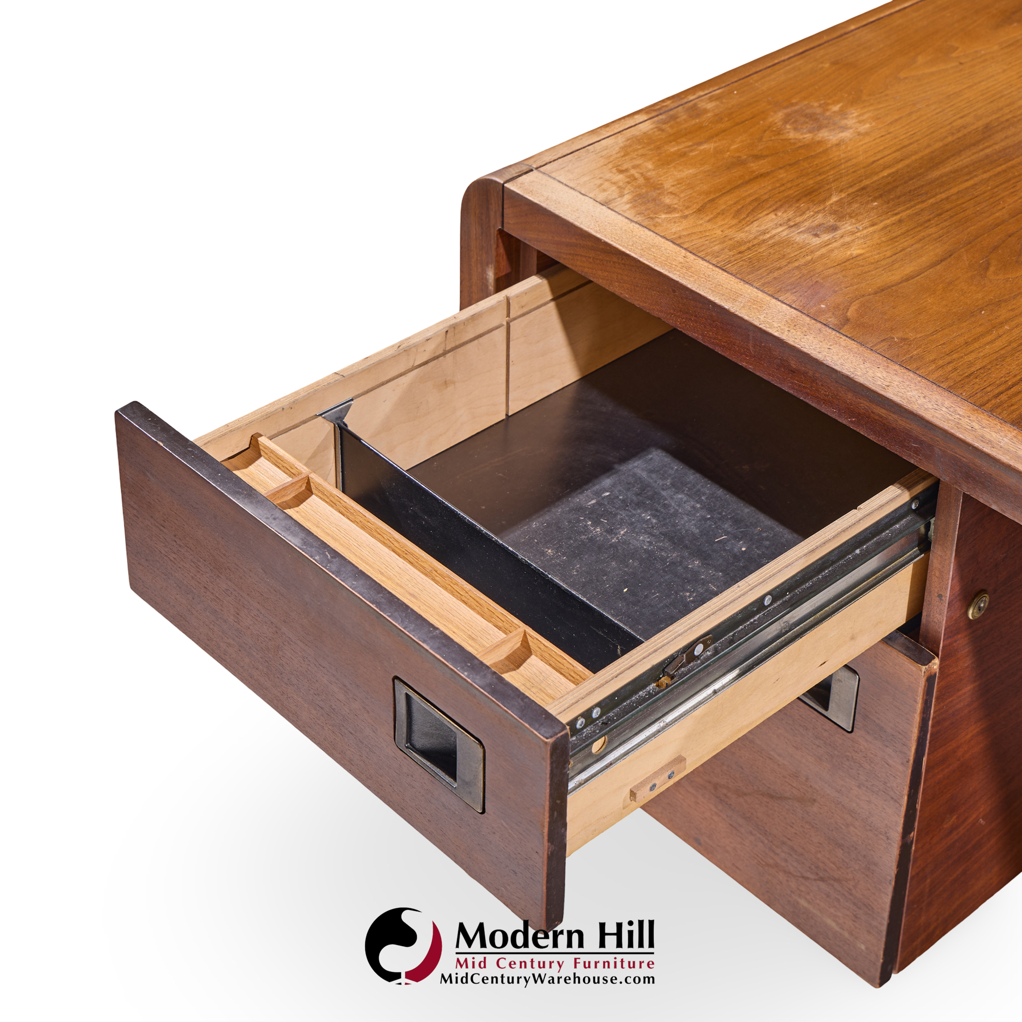 Roger Sprunger for Dunbar Style Walnut Waterfall Executive Desk