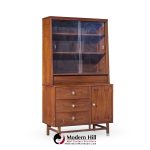 Stanley Mid Century Walnut Credenza and Hutch