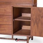 Stanley Mid Century Walnut Credenza and Hutch