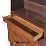 Stanley Mid Century Walnut Credenza and Hutch