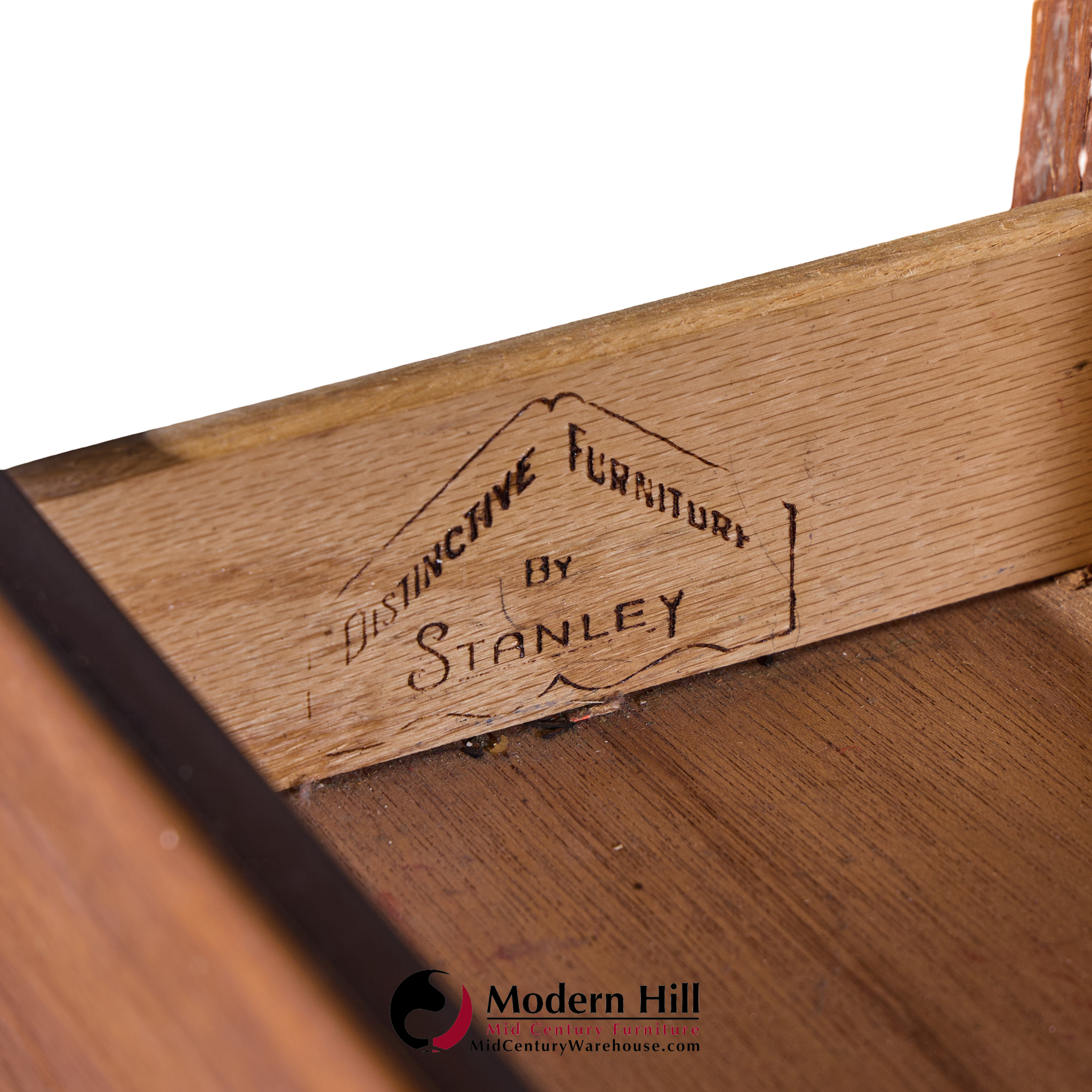 Stanley Mid Century Walnut Credenza and Hutch