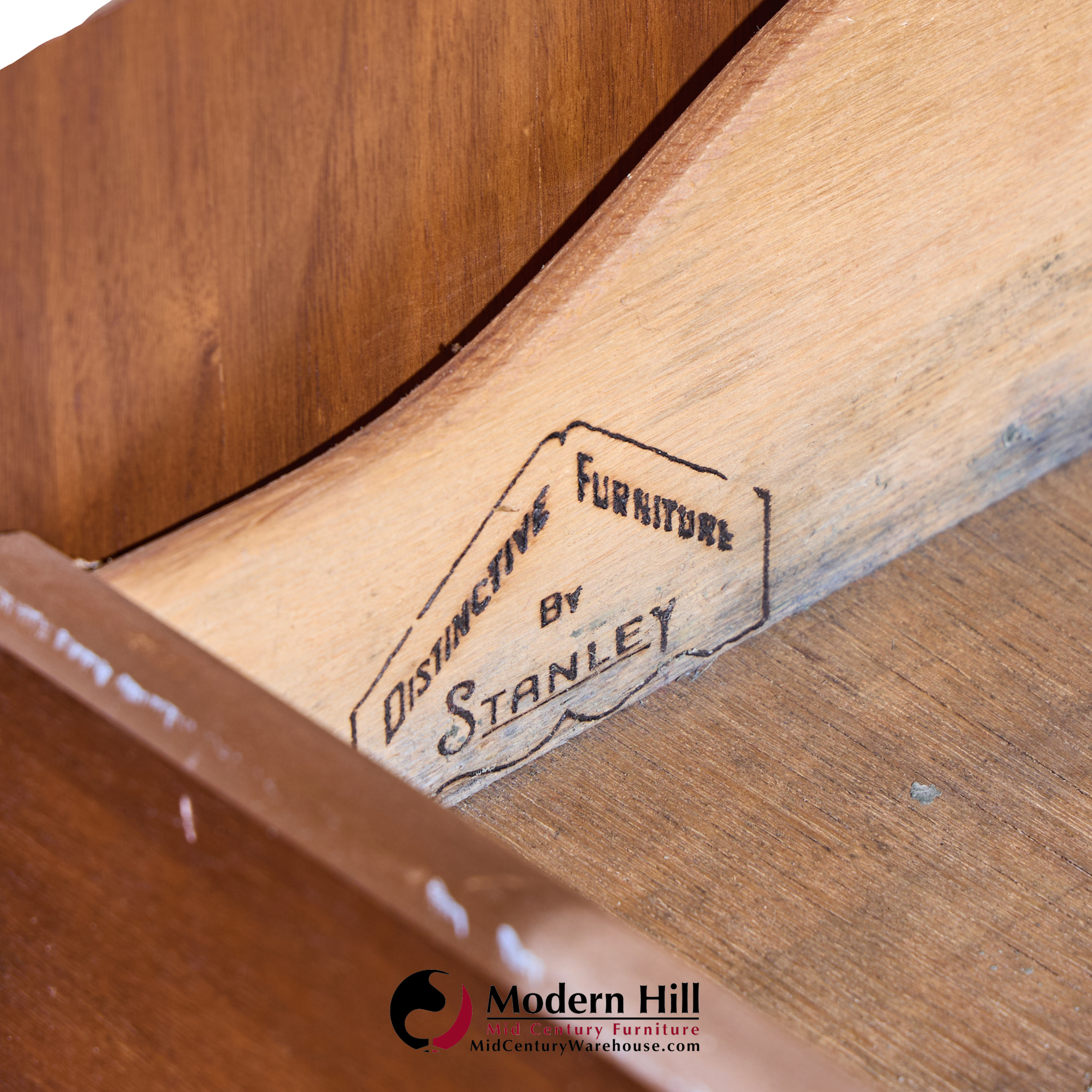 Stanley Mid Century Walnut Harlequin Credenza