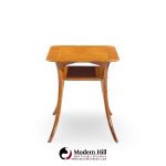 T.h. Robsjohn Gibbings for Widdicomb Mid Century Bleached Mahogany Sabre Side End Tables - Pair