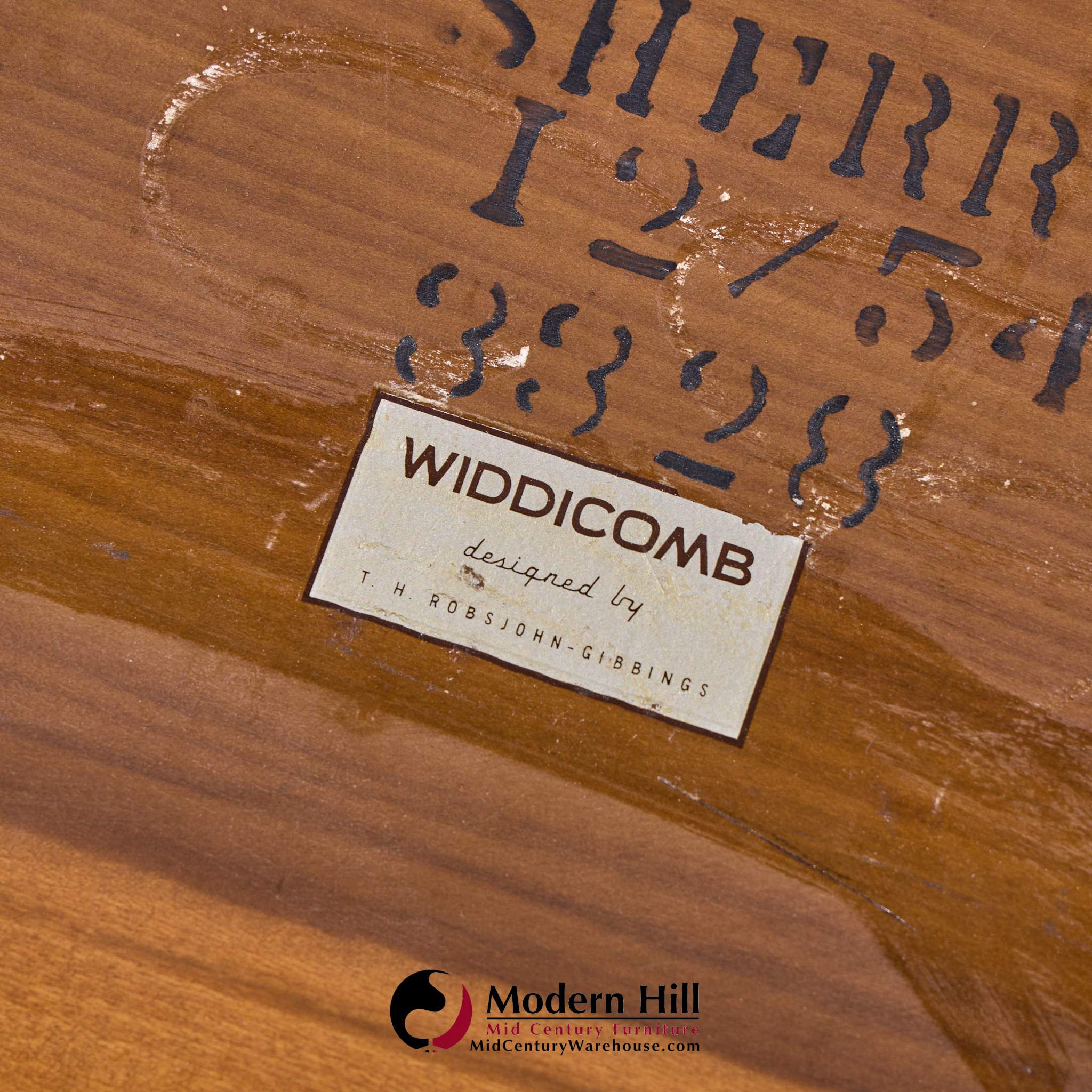 T.h. Robsjohn Gibbings for Widdicomb Mid Century Bleached Mahogany Sabre Side End Tables - Pair