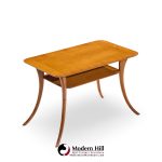 T.h. Robsjohn Gibbings for Widdicomb Mid Century Bleached Mahogany Sabre Side End Tables - Pair