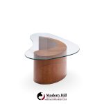 Vladimir Kagan Mid Century Apostrophe Comma Walnut and Glass Coffee Table