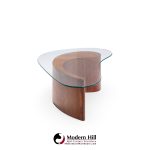 Vladimir Kagan Mid Century Apostrophe Comma Walnut and Glass Coffee Table