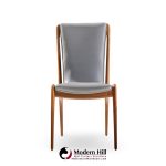 Vladimir Kagan Models Vk101 and Vk102 Mid Century Sculpted Walnut and Leather Sling Dining Chairs - Set of 12