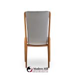 Vladimir Kagan Models Vk101 and Vk102 Mid Century Sculpted Walnut and Leather Sling Dining Chairs - Set of 12