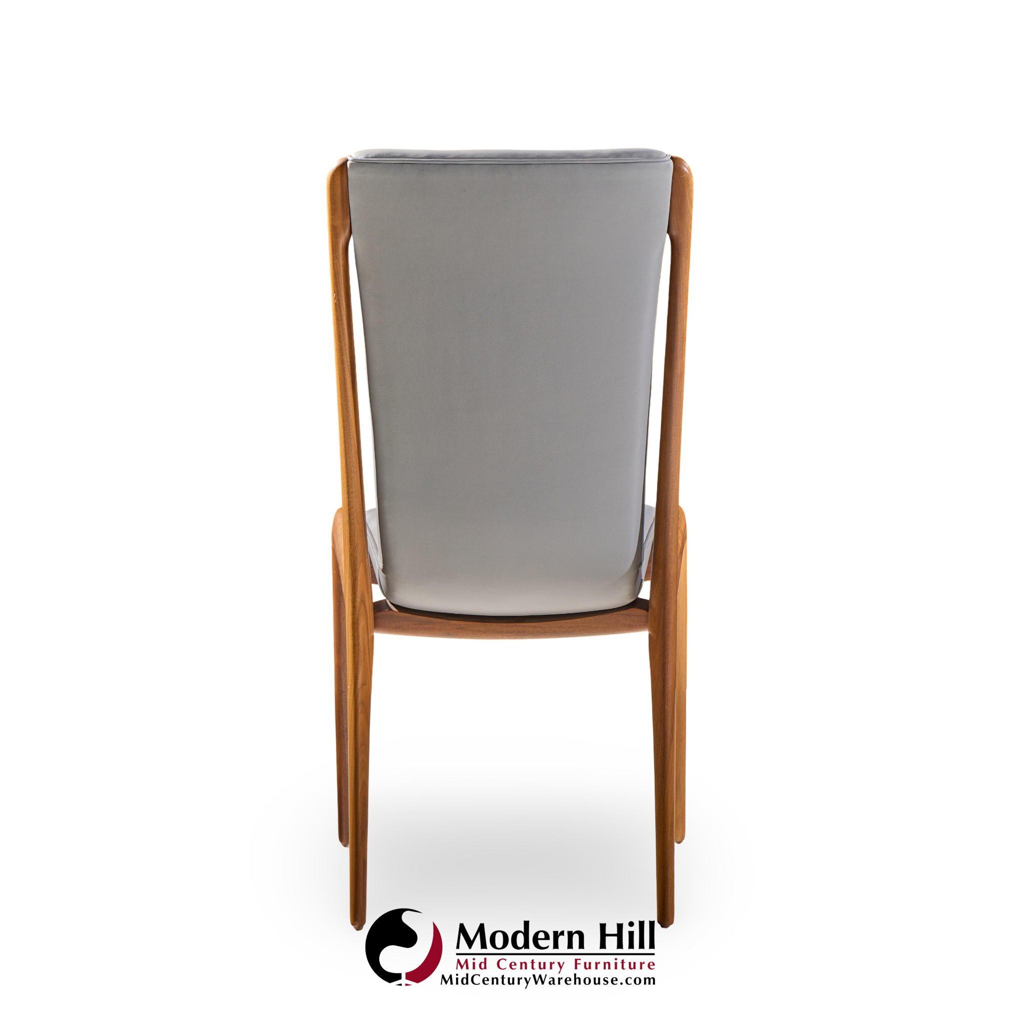 Vladimir Kagan Models Vk101 and Vk102 Mid Century Sculpted Walnut and Leather Sling Dining Chairs - Set of 12