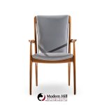 Vladimir Kagan Models Vk101 and Vk102 Mid Century Sculpted Walnut and Leather Sling Dining Chairs - Set of 12