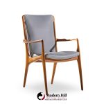 Vladimir Kagan Models Vk101 and Vk102 Mid Century Sculpted Walnut and Leather Sling Dining Chairs - Set of 12