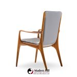 Vladimir Kagan Models Vk101 and Vk102 Mid Century Sculpted Walnut and Leather Sling Dining Chairs - Set of 12