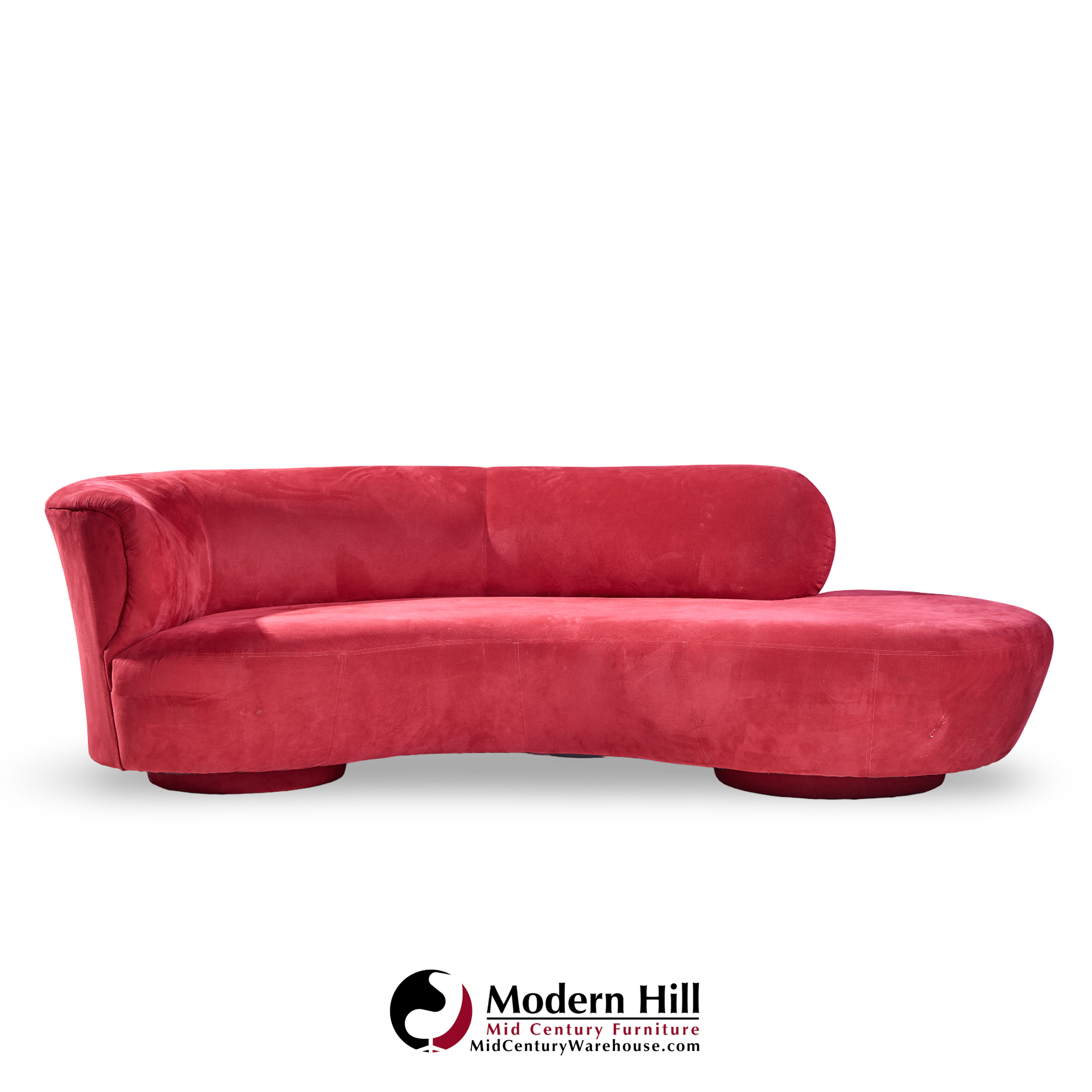 Vladimir Kagan for Directional Mid Century Cloud Suede Sculpted Sofa
