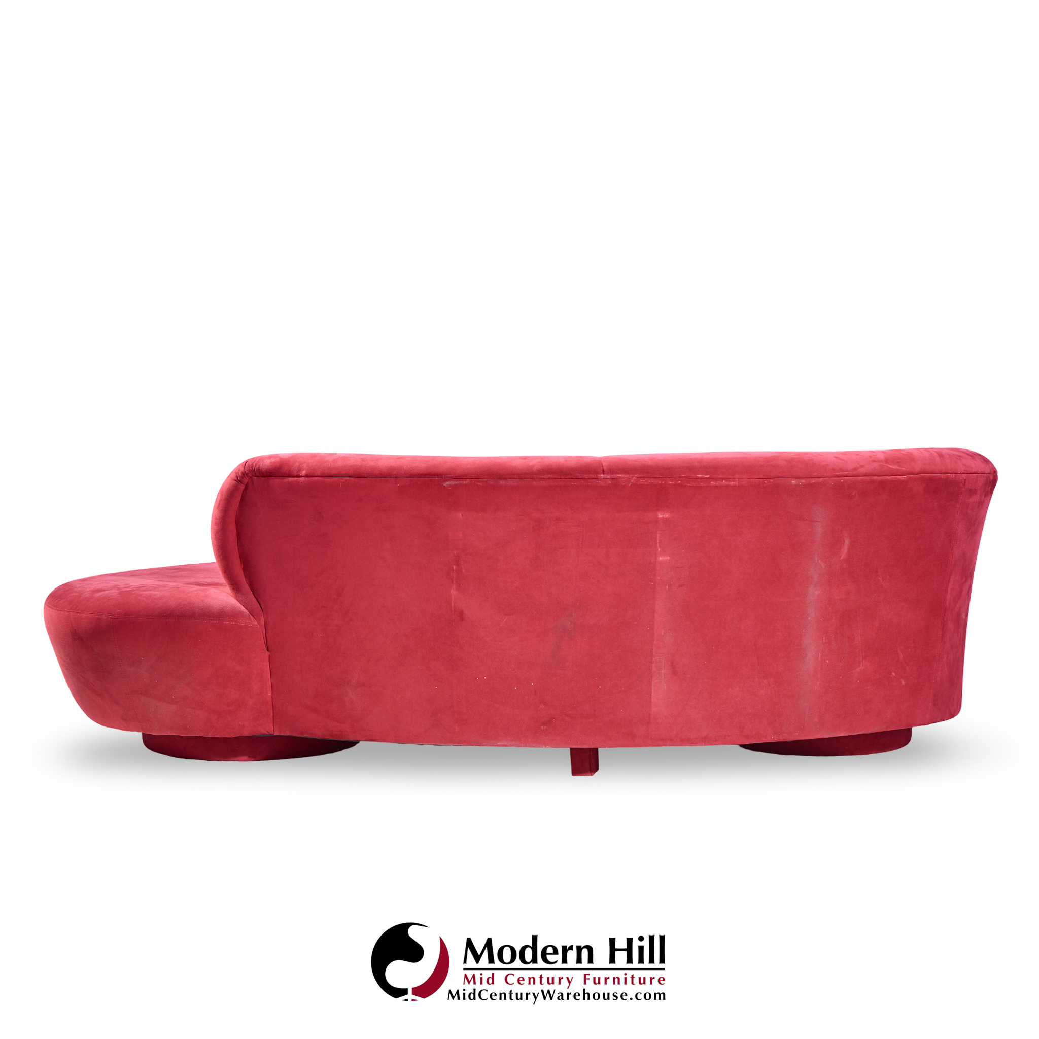 Vladimir Kagan for Directional Mid Century Cloud Suede Sculpted Sofa